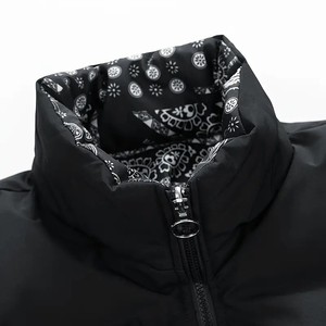 OEM transpirable con capucha Zip Up manga larga cálido cortavientos al aire libre invierno hombres Casual Paisley patrón chaqueta Reversible - Product Image 5