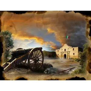 Alamo Accent & Decor Tile Jim Todd Texas Landmark Art POV-JTA001AT para supermercado Parque Patio Sala de estar Uso interior - Product Image 1