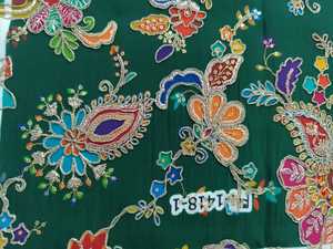 Tela de crepé de seda natural con estampado de posiciones y bordado, ideal para confección de disfraces, material de la mejor calidad. - Product Image 4