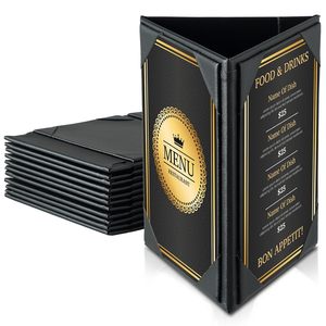 5x7 Inch Menu Covers For Restaurant 20 Pack PU Leather Table Tents - 5x7 Double-Sided Menu Holders, A-Frame Display Stands For Restaurants, Bars, Weddings - Foldable & Durable Leatherette Menu Covers - View #2