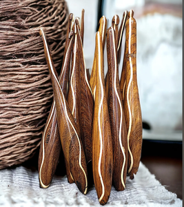 Crochets en bois crochets confortables ergonomiques 12 pièces ensembles de crochets ronds en bambou pour tricoter de l'Inde - Product Image 3