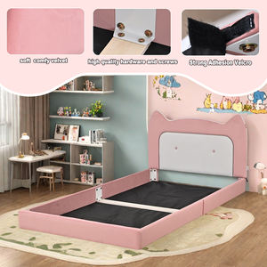 Toddler <b>Bed</b> with <b>LED</b>, Upholstered Twin <b>Bed</b> Frames for Kids, Kid <b>Bed</b> for Girl ,Children <b>Bed</b> for Kindergarten,Toddler <b>Bed</b> Frame - Product Image 2