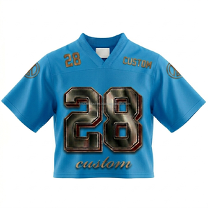 เสื้อเจอร์ซีย์อเมริกันฟุตบอลทรงวีคอแบบเรโทรสำหรับผู้ชาย พร้อมเสื้อยืดตาข่ายทรงหลวมขนาดใหญ่สำหรับพิมพ์ลาย - Product Image 3