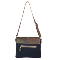 Sacs à bandoulière décontractés pour femmes en toile tissée à la main avec une seule sangle en cuir de vachette marron, fermeture éclair et chaînes en cuir véritable