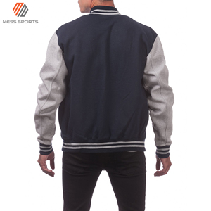 Factory Price Wholesale Custom Design MESS SPORTS <b>Men's</b> Winter Baseball Varsity <b>Jacket</b> <b>Long</b> Sleeves Wool/Polyester Sport Wear - Product Image 2