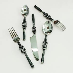 Royal Design Flat Handle Round End Stainless Steel Cutlery Set PVD Shiny Gold Polished <b>Dishwasher</b> and Food Safe - Product Image 6