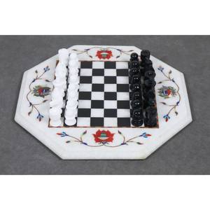 Luxury Marble <b>Chess</b> <b>Table</b> Handcrafted Stone Inlay Durable Waterproof for Outdoor Furniture Dining Living Room Bedroom Use - Product Image 2