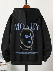 Trending 100% Cotton Pullover Sudadera con capucha estampada para hombre Sudadera de lana cómoda con logotipo personalizado Temporada de invierno Cuello con capucha - Product Image 2