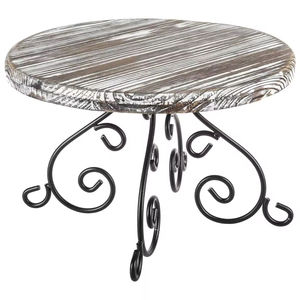 Estilo de lujo Forma redonda Decoración del hogar y el hotel Soporte moderno de metal y madera para pasteles Precio más bajo Soporte para servir postres - Product Image 4