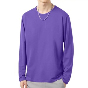 <b>Men's</b> Casual Solid Pattern Cotton <b>T</b>-<b>Shirt</b> Autumn <b>Long</b> <b>Sleeves</b> O-Neck <b>White</b> Tops Breathable Oversized Clothing - Product Image 6