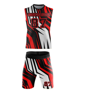 Conjunto de Uniforme de Voleibol Modern Era Apparel, Sublimado, 87, Rojo, Negro, Blanco, Patrón Geométrico, Unisex, Ajuste Atlético, para Todas las Temporadas - Product Image 2