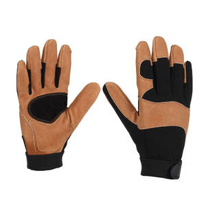 Mechanic Gloves Adjustable Wrist Secure Fit Leather Neoprene Silicone-free for <b>Mechanical</b> and Utility Work - Product Image 1