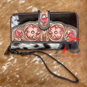 กระเป๋าคลัทช์หนังวัวมีเครื่องมือแกะสลักมือมาใหม่กระเป๋าใส่โทรศัพท์มีสไตล์แบบตะวันตก - Product Image 1
