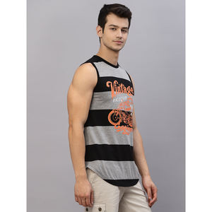 Chemises de rue de gymnastique d'été pour hommes, gilet 3D décontracté, haut de sport à col en V, t-shirts en tissu de jersey respirant sans manches - Product Image 3