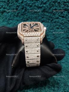 Reloj de pulsera de moissanita blanco helado automático de marca, reloj de pulsera de Hip Hop para hombre, reloj de busto de acero inoxidable a precio de fábrica - Product Image 3