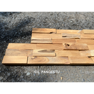 Paneles de Pared de Mosaico 3D de Madera de Teca Maciza Reciclada, Geométricos Modernos, Revestimiento Acústico Hecho a Mano para Sala de Estar u Hotel, Fácil Instalación - Product Image 4