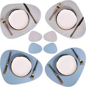 High Quality Leather <b>Placemats</b> Handmade <b>square</b> Shape Burgundy Color Modern Design and Tabletop Decorate - Product Image 4