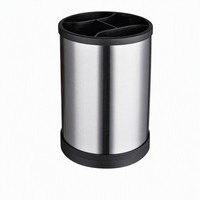 Porte-ustensiles multifonctionnel en acier inoxydable pour cuisine, type sur pied, rotatif à 360°, organisateur de comptoir