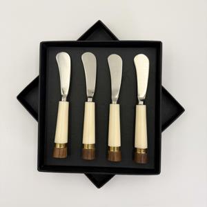 Ensemble de couteaux à beurre les plus vendus, ensemble de quatre pièces, ensemble de couverts en argent avec manche en résine, ensembles de couverts en acier inoxydable, prix le plus bas - Product Image 1