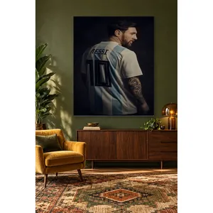 Impression sur toile vue de dos du maillot de l'Argentine de Messi - Product Image 4