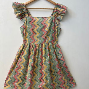 New Summer Print Party Wear Sexy Mini Length Deep Cotton Printed Hand Block Print Mini Boho Short Unique Back Design <b>Dresses</b> set - Product Image 1