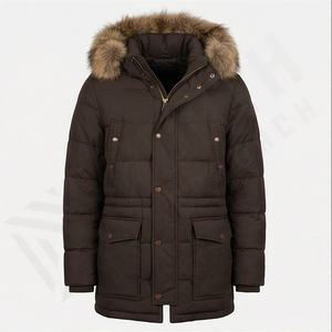 Winter Wear Sherpa Lined Parka Jacket Outerwear Windproof Fur Hooded Coat Insulated <b>Thermal</b> Warm Heavy Duty Snow Protection Fit - Product Image 1