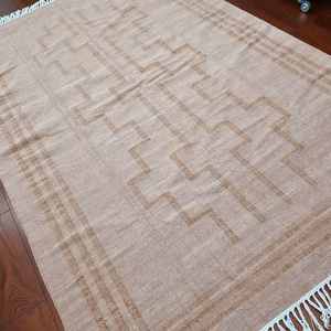 Alfombra Kilim de Lana Tejida a Mano, Precio al por Mayor, Ecológica, con Rayas Modernas, Decoración para Sala de Estar, Dormitorio, Comedor o Sala de Juegos - Product Image 1