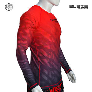 Venta al por mayor de alta calidad Jiu Jitsu Rash Guard personalizado de manga larga MMA compresión RashGuards para los hombres - Product Image 4