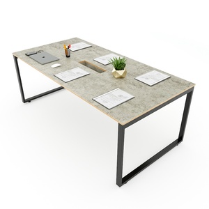 Mesa de Conferencia Rectangular de Madera Contrachapada de Diseño Contemporáneo 200x100cm Sistema HBRT058 Muebles de Oficina Sólidos para Sala de Conferencias - Product Image 2