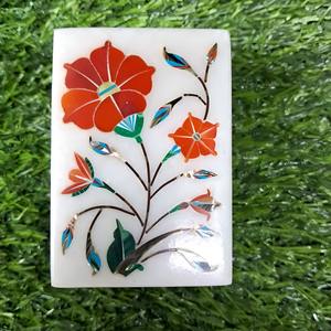 Handmade Low-Priced Marble Jewelry Organizer Ceramic Trinket <b>Box</b> with Semi-Precious Stone Inlay Sister's <b>Earring</b> Gift Storage - Product Image 3