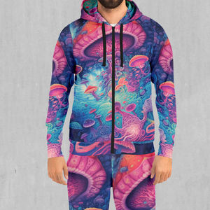 Survêtement de luxe personnalisé pour hommes vente en gros vêtements de sport en polaire technique de haute qualité ensemble de jogging imprimé respirant sublimé - Product Image 5