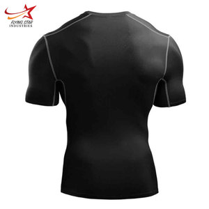 Camisetas de compresión de hombre de color personalizadas al por mayor camisetas de gimnasio de diseño sencillo hechas de poliéster Spandex - Product Image 6