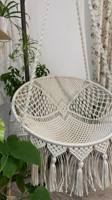 Chaise suspendue d'extérieur moderne avec corde en coton, macramé fait à la main, mobilier d'extérieur écologique