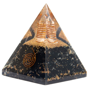 <span class=keywords><strong>Pyramide</strong></span> d'orgone artisanale en améthyste avec bobine de cuivre et cristal de quartz pour la guérison énergétique et l'équilibrage des chakras, cadeau de Noël gravé - Product Image 1