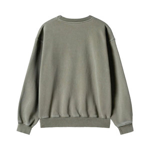 Sweat-shirt en coton mélangé de conception audacieuse pour hommes pull Gym Fit à manches longues vêtements de sport teints en couleur unie avec Logo brodé - Product Image 2