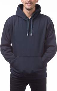 Men's Cotton Hoodie with <b>Thick</b> <b>Fleece</b> Pullover Oversized Winter Streetwear Sweatshirt Drop Shoulder Design Custom Logo Print - Product Image 2