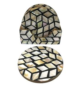 ที่รองแก้วลายมุกคลาสสิกคอลเลกชั่นใหม่ชุด4ชิ้นโลโก้ที่ปรับแต่งได้มีจำนวนมากโดย aaliyan impex - Product Image 3