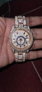 Reloj de moda de lujo para hombre Hip Hop completamente personalizado Bling Silver Diamond simulado 5mm movimiento de cuarzo marca Ronda - Product Image 4