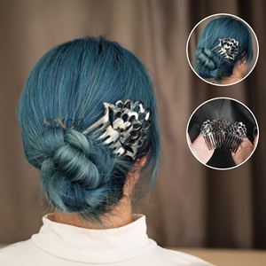 Venta al por mayor de Vietnam de alta calidad cuerno de búfalo Natural Lotus 7 puntas herramienta de peinado accesorios de moda para mujer - Product Image 6