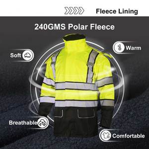 Class 3 High Visibility Polyester Reflective Casual Denim <b>Jeans</b> Winter Waterproof Safety Workwear CE/EU Certified Abrasion - Product Image 4