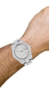 Reloj de lujo con correa de acero inoxidable para hombre con moissanita de diamante completo para movimiento suizo, esfera de cristal, ventana, estilo Hip Hop, ETA - Product Image 2