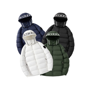 Veste matelassée mince décontractée pour hommes pour l'hiver col montant personnalisé avec fermeture à glissière Streetwear avec logo brodé quantité minimale de commande bas - Product Image 2