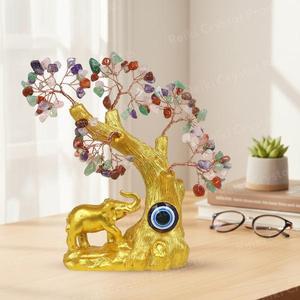 Árbol de Cristal con Piedras Curativas Naturales, Elefante, Ojo Turco, Vastu, Feng Shui, Adorno Decorativo para el Hogar y la Oficina - Product Image 2