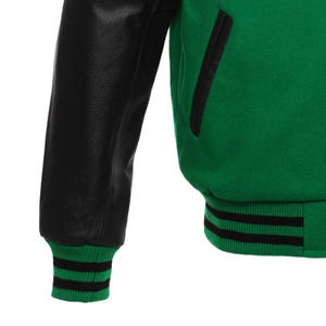 Logotipo personalizado de lana Chenille bordado de béisbol Letterman Collage chaquetas de béisbol hombres Vintage en blanco manga de cuero Varsity chaqueta - Product Image 4