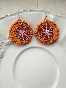 Boucles d'oreilles en perles de rocaille multicolores en forme d'étoile, brodées à la main, bijoux de mode indiens pour femmes et filles - Product Image 3