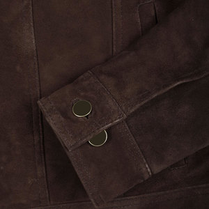 Customize <b>Men's</b> High Quality Goatskin Genuine Leather <b>Suede</b> Breathable Casual Winter Shirt <b>Jacket</b> with Customized Sizes - Product Image 5