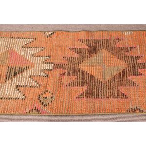 Tapis de 2,1 x 9,9 pieds, tapis turc vintage, tapis en laine Herki orange - Product Image 4