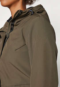 Veste Aplington Softshell pour femmes olive foncé de haute qualité prix usine manches complètes et coupe-vent femmes en cours d'exécution vestes de plein air - Product Image 4
