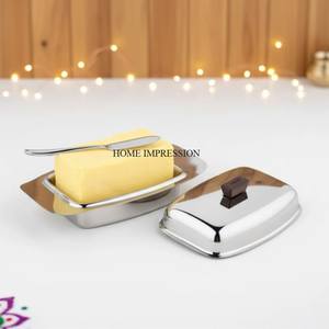 จานเนยทำด้วยมือพร้อมฝาแก้วเครื่องใช้บนโต๊ะอาหารทำจากอลูมิเนียมรูปทรงตามสั่งเป็นมิตรต่อสิ่งแวดล้อมปลอดสารพิษ - Product Image 6