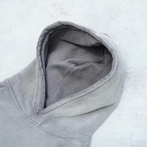 Sudadera con Capucha Oversize para Mujer, Gris Sólido, Algodón Lavado, Tejido de Punto, Diseño Desgastado con Agujeros, Manga Regular, Estilo Otoñal - Product Image 5